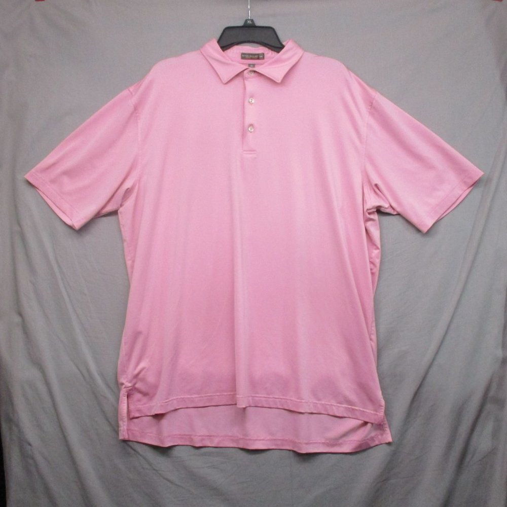 Peter Millar Crown Polo Button Collard Shirt Pink Men Size | XL
